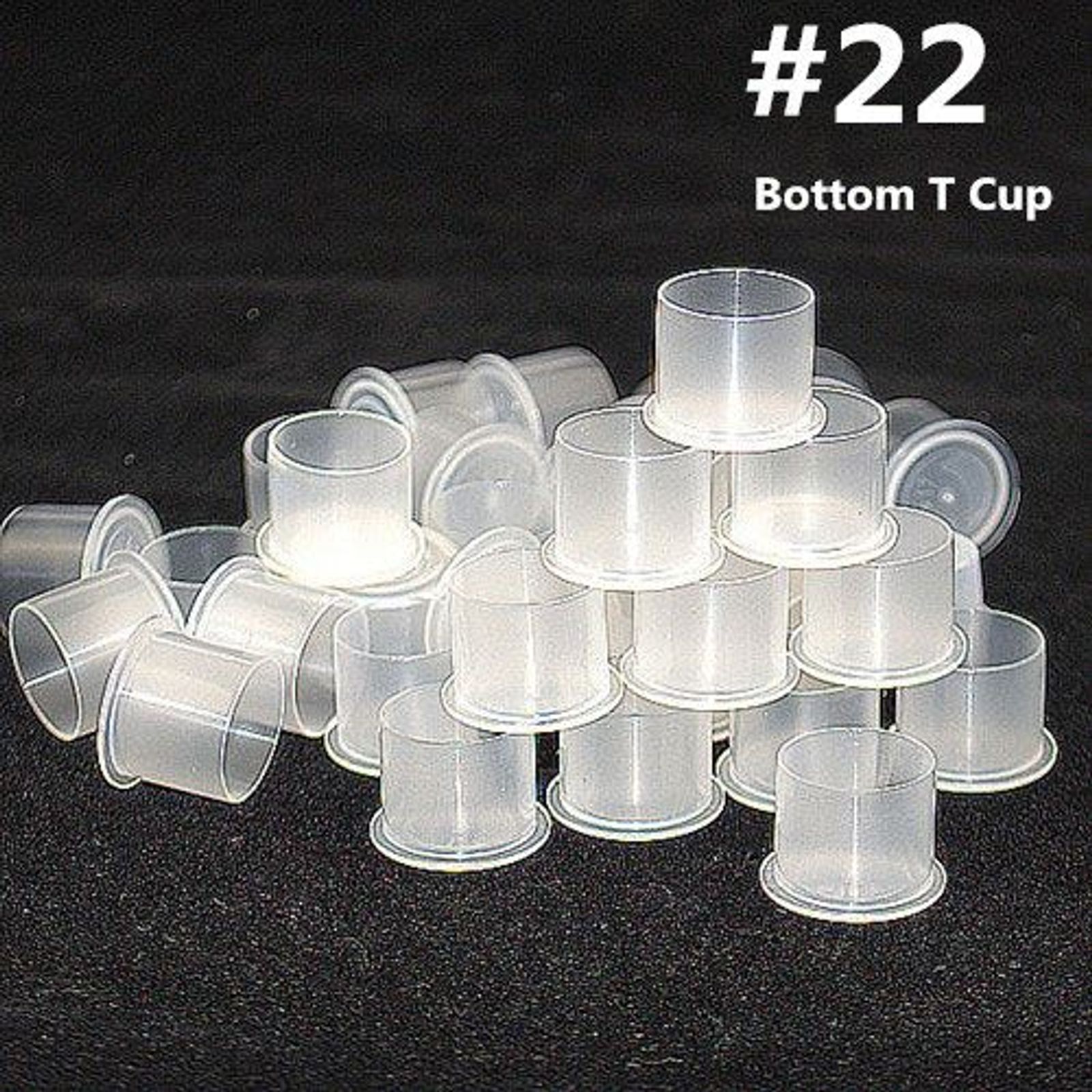 #22 ClearBottom T Ink Cups (500pcs/bag)