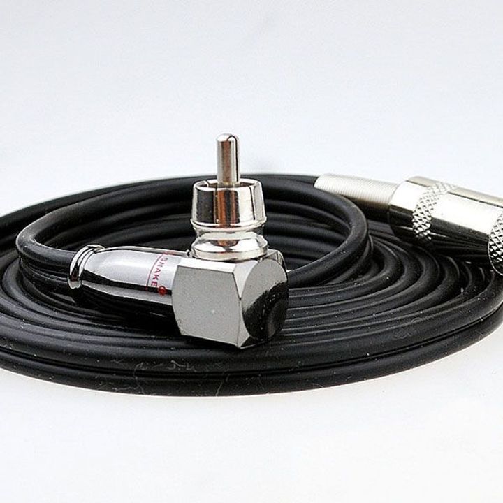 10 Feet - Silicone Heavy Duty RCA cord 90 Degree Style